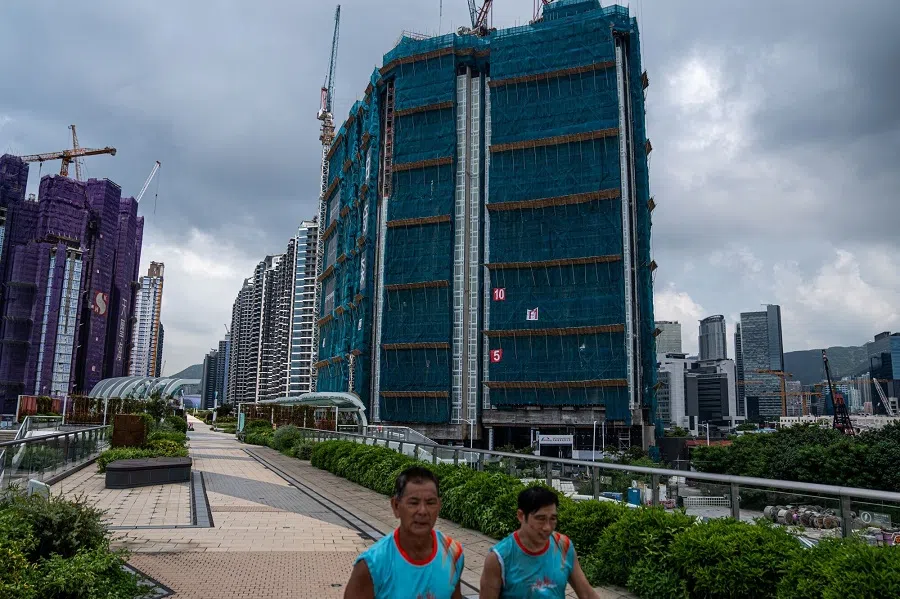 Residential buildings under construction at the Pavilia Forest project, developed by New World Development Co., in the Kai Tak area of Hong Kong, China, on 2 September 2024.  (Lam Yik/Bloomberg)