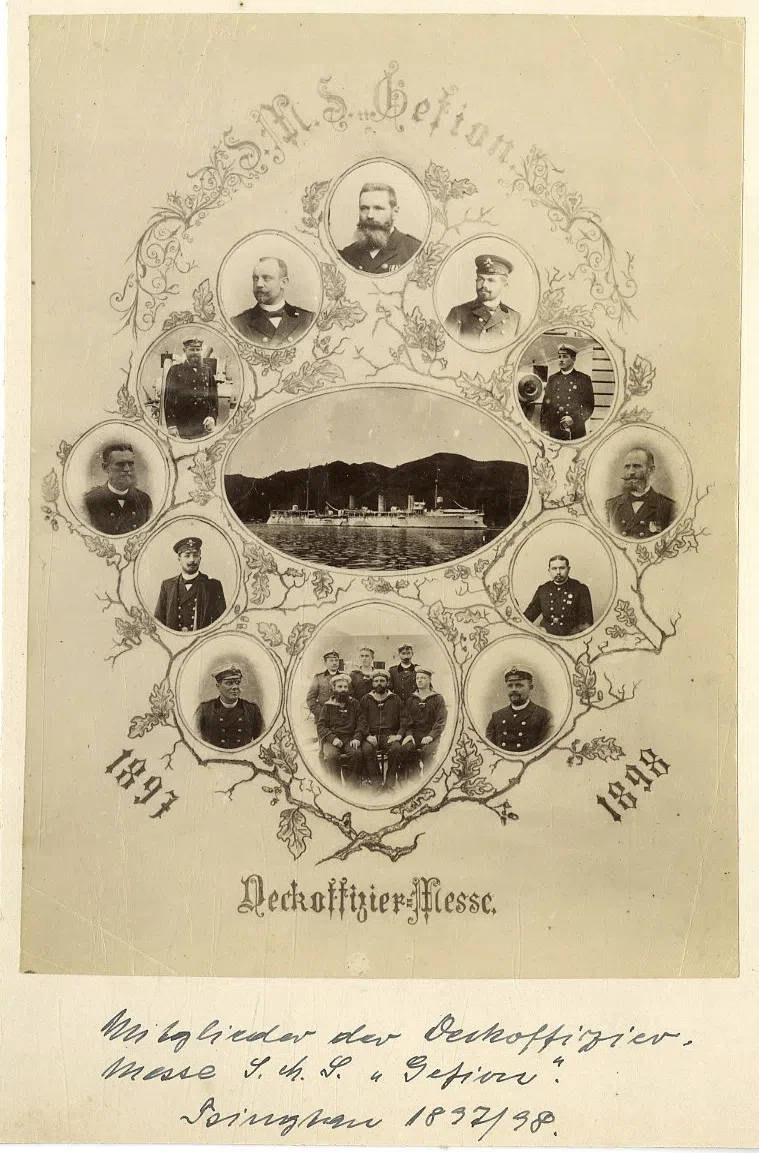 The officers and crew of the SMS Kaiserin Augusta.