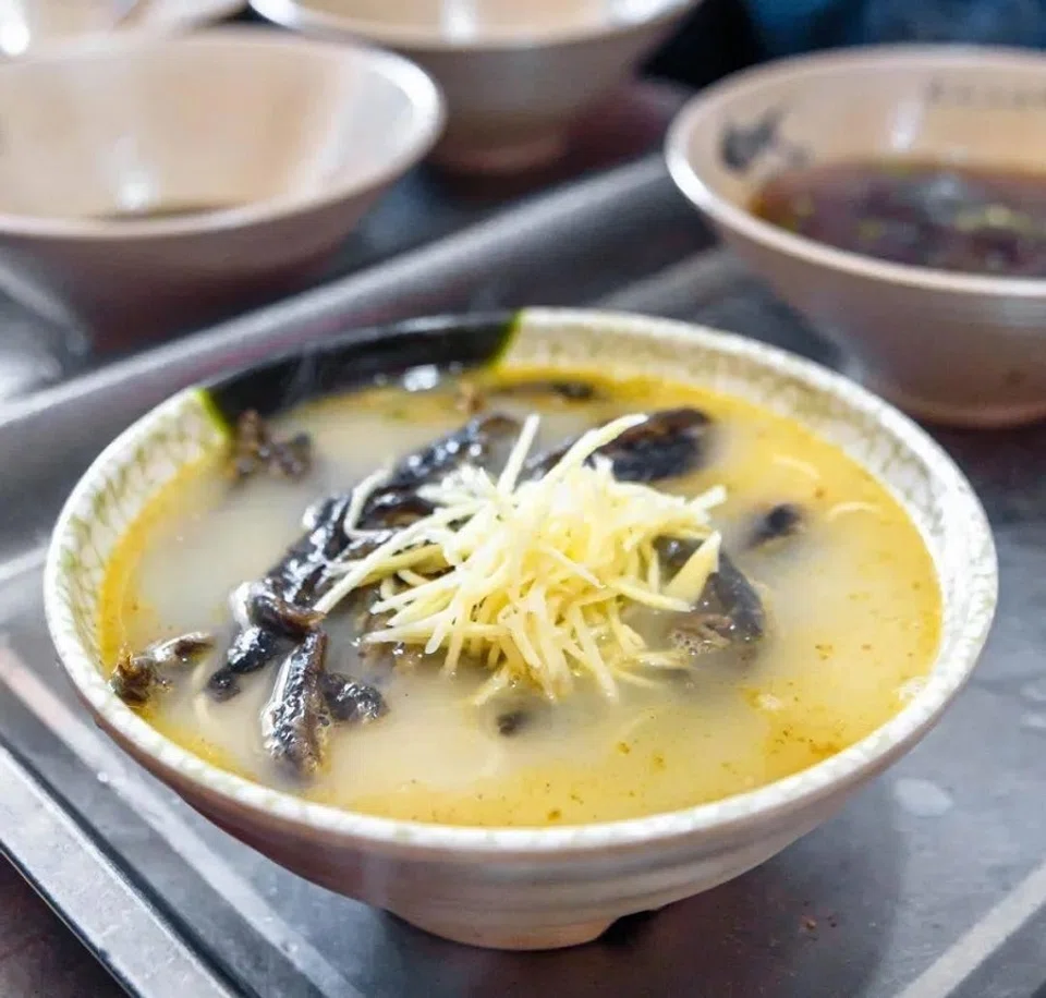 A hearty bowl of swamp eel noodle soup.