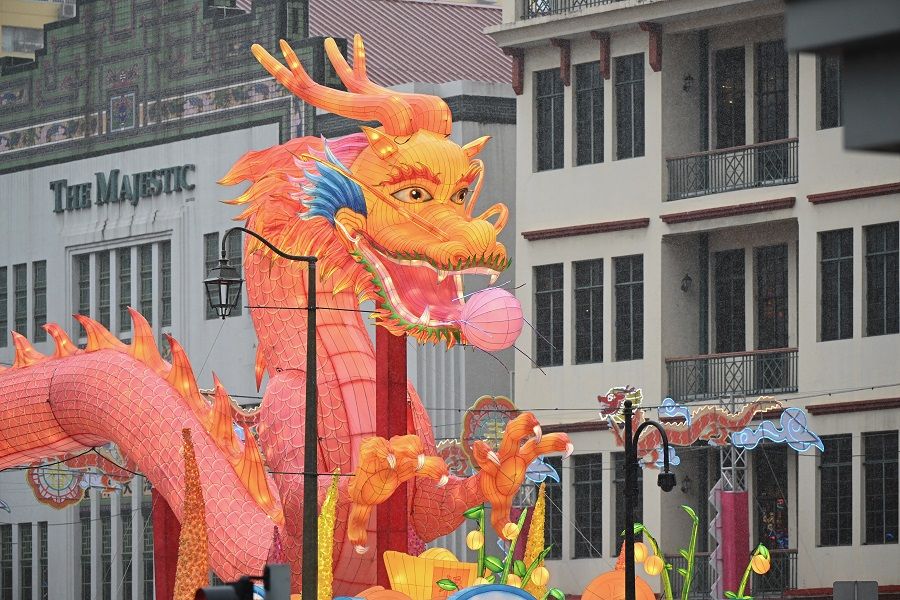 The dragon in Singapore's Chinatown has four claws. (SPH Media)