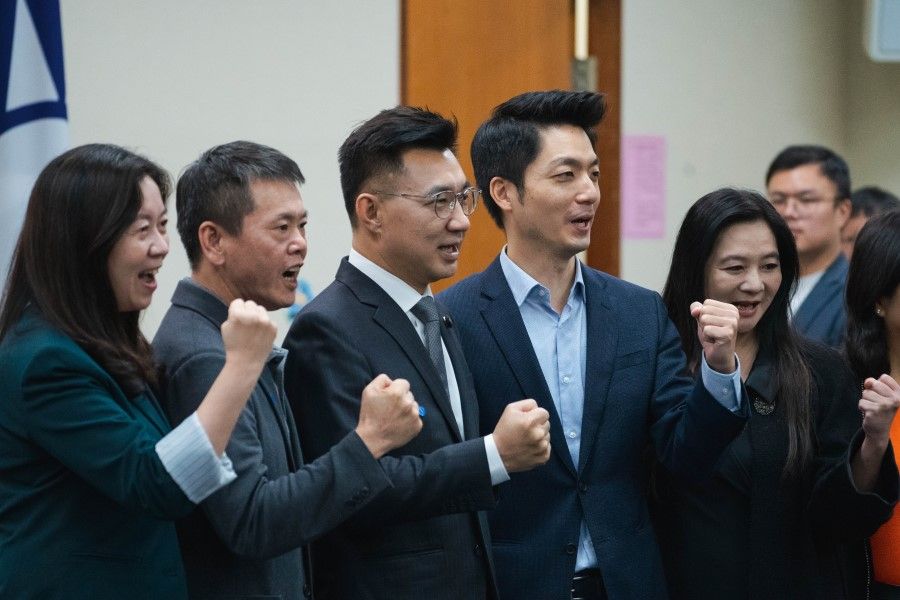Johnny Chiang (third from left) and his team taking office, 9 March 2020. (SPH)