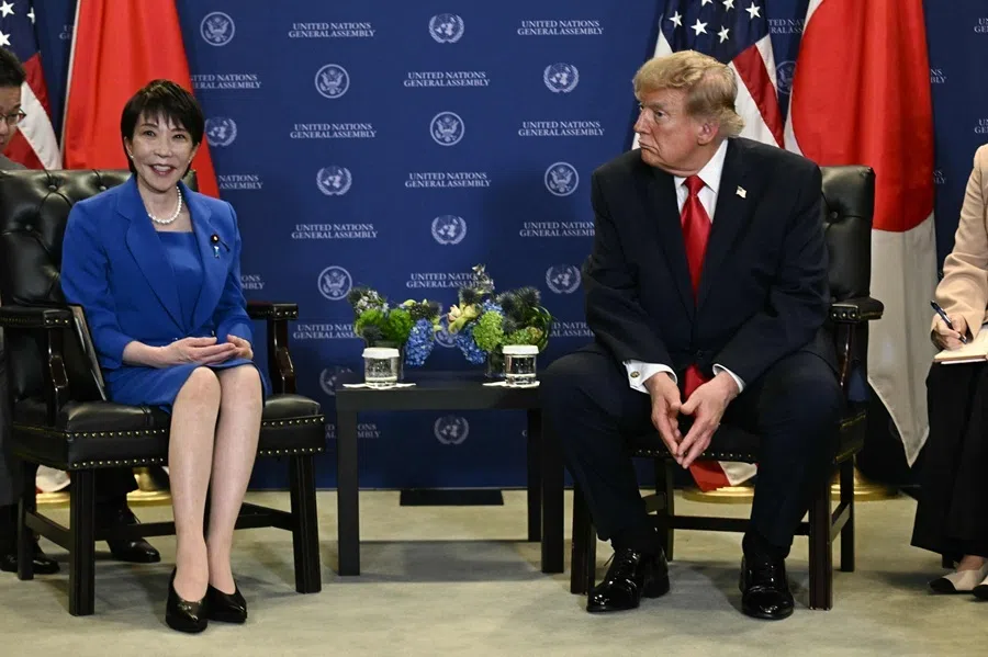 US President Donald Trump meets with Japan’s Prime Minister Sanae Takaichi on the sidelines of the 81st United Nations General Assembly in New York on 22 September 2026.