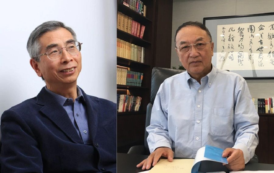 Former Lenovo chief engineer Ni Guangnan (left, Internet) and Lenovo founder Liu Chuanzhi (SPH).