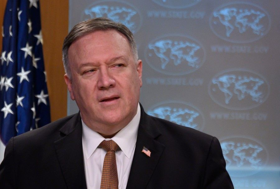 In this file photo taken on 25 March 2020, US Secretary of State Mike Pompeo speaks during a press conference at the State Department in Washington, DC. The US said 29 June 2020 that it was ending the export of sensitive defense items to Hong Kong, no longer treating the financial hub separately from China. (Andrew Caballero-Reynolds/AFP)