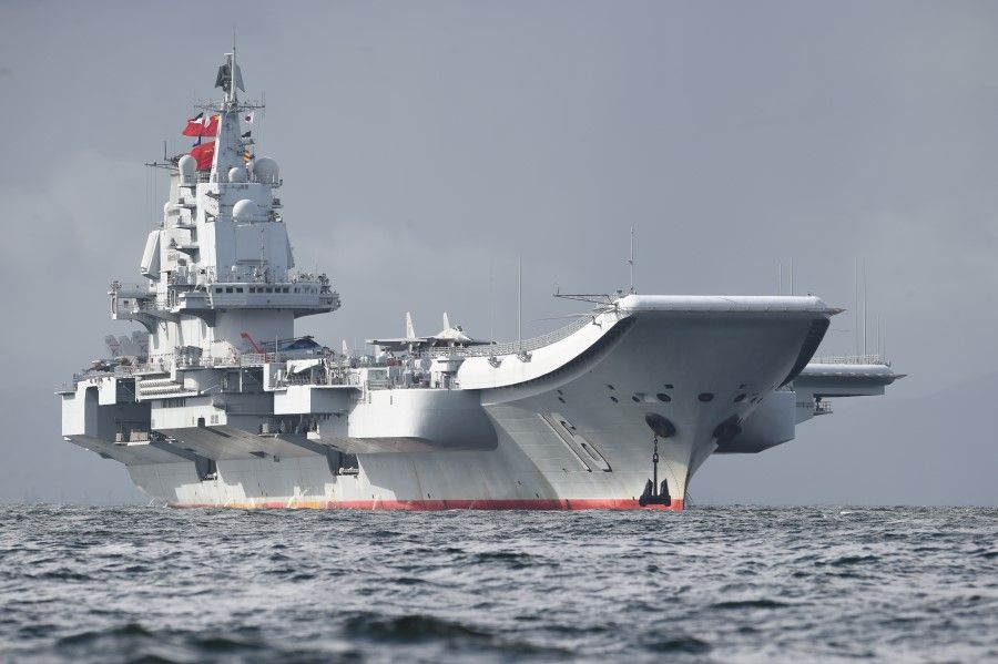 The Liaoning arrives in Hong Kong waters, July 2017. Without learning from others, China would not be able to build its own aircraft carriers. (Anthony Wallace/AFP)