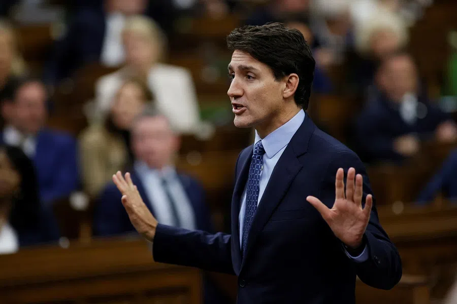 Canada’s Prime Minister Justin Trudeau speaks during Question Period in the House of Commons on Parliament Hill in Ottawa, Ontario, Canada, 2 October 2024. (Blair Gable/Reuters)