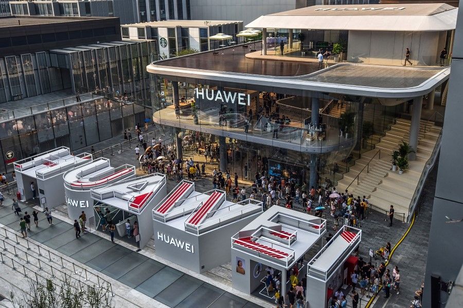 The Huawei flagship store in Shenzhen. Shenzhen is now rapidly developing an industrial value chain centred on high-end technologies and high-quality capital. (AFP)