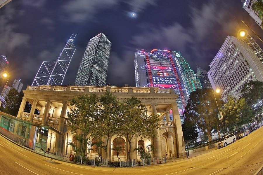 The Hong Kong Legislative Council Building, standing in the shadow of business towers in the CBD. (iStock)