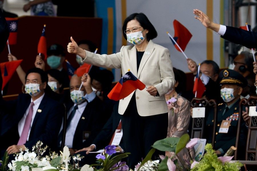 Tsai Ing-wen, Taiwan's president, during the National Day celebration in Taipei, Taiwan, on 10 October 2022. (I-Hwa Cheng/Bloomberg)