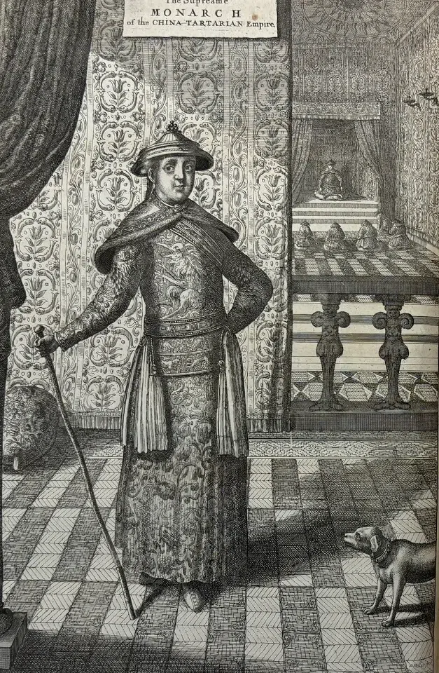 The Emperor of China depicted in a 17th-century Dutch book.
