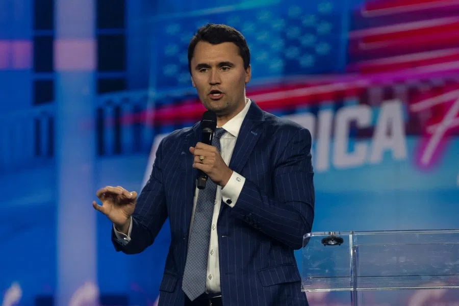Charlie Kirk, Turning Point USA founder, speaks during the AmericaFest 2024 conference sponsored by conservative group Turning Point in Phoenix, Arizona, US, 19 December 2024. (Cheney Orr/Reuters)