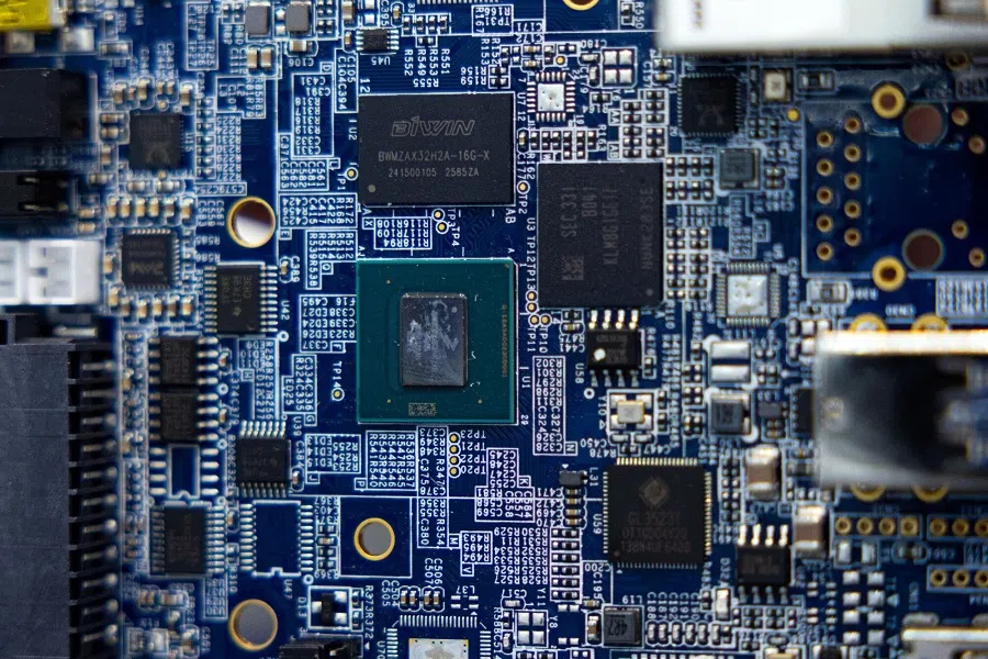 An NXP Semiconductor NV SBC4100 quad-core processor on display during the Computex conference in Taipei, Taiwan, on 21 May 2025. (Annabelle Chih/Bloomberg)