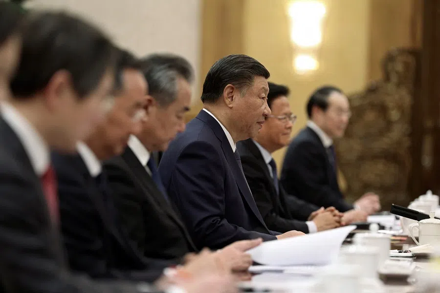 Chinese President Xi Jinping attends a meeting at the Great Hall of the People in Beijing on 22 November 2023. (Florence Lo/AFP)