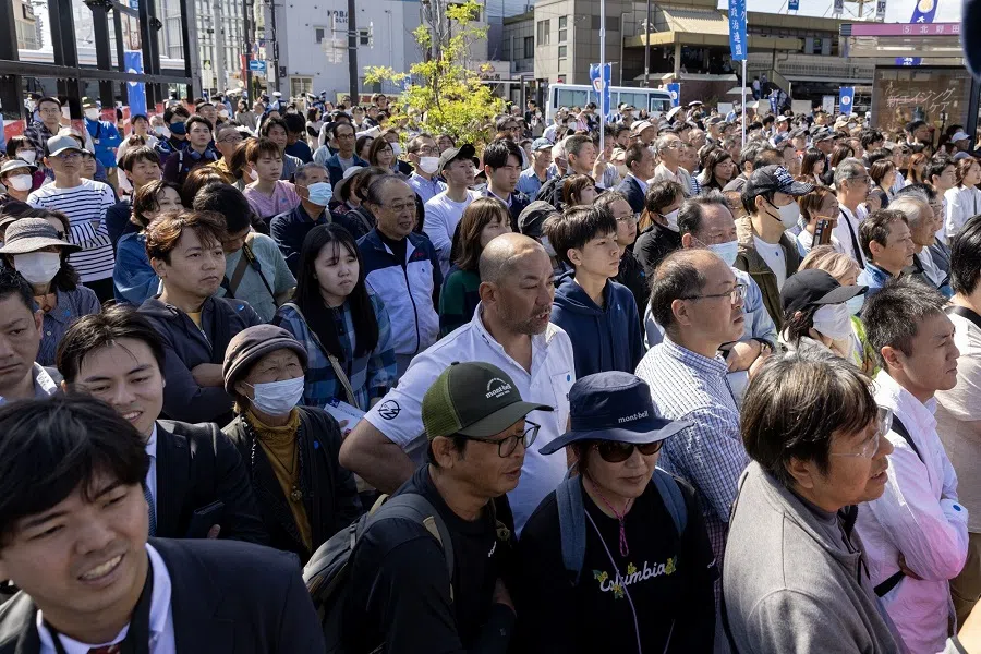 Voters gather to listen to a speech Shigeru Ishiba, Japan’s prime minister, not photographed, in Osaka, Japan, on 20 October 2024. (Buddhika Weerasinghe/Bloomberg)