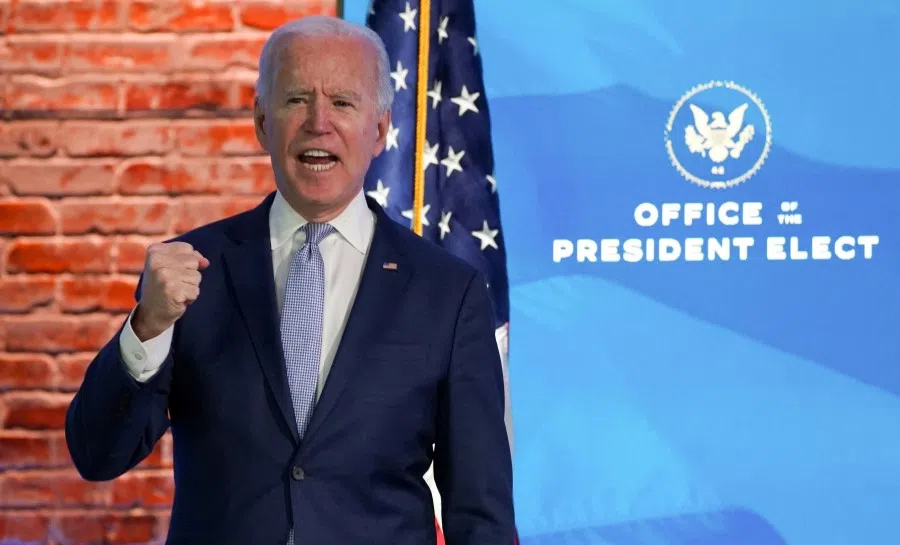 U.S. President-elect Joe Biden addresses the protests taking place in and around the U.S. Capitol in Washington as the U.S. Congress held a joint session to certify the 2020 election results, at a news conference at his transition headquarters in Wilmington, Delaware, U.S., 6 January 2021. (Kevin Lamarque/REUTERS)