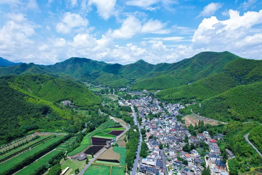 An aerial view of Yucun.