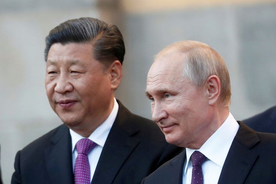 Chinese President Xi Jinping and Russian President Vladimir Putin at the Kremlin in Moscow, Russia, 5 June 2019. (Maxim Shipenkov/Pool via Reuters)