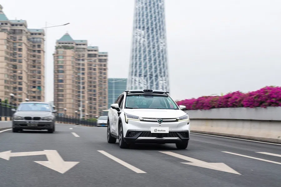 A self-driving car on a road-test in Guangzhou. (WeRide)