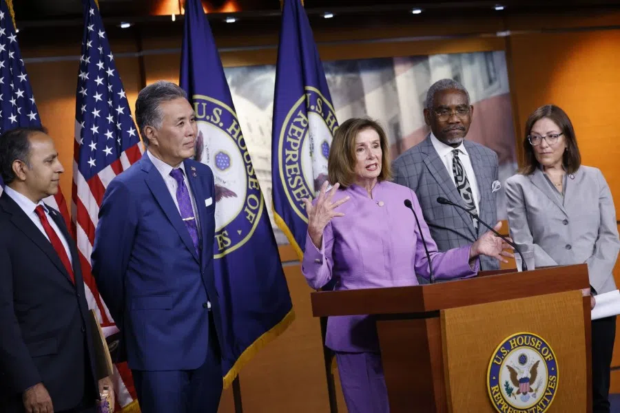 US House Speaker Nancy Pelosi, a Democrat from California, speaks during a news conference at the US Capitol in Washington, DC, US, on 10 August 2022. Pelosi's swing through Asia aimed to convey the US's "strong and unshakable" support for the region but It ended up leaving many countries in stunned silence as China conducted unprecedented military drills around Taiwan. (Ting Shen/Bloomberg)