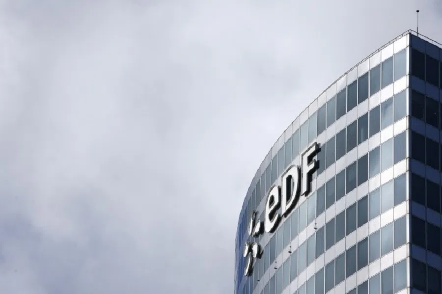 The logo of Électricité de France (EDF) is seen on a building in the financial district of La Défense, near Paris, 29 July 2013. (Benoit Tessier/File Photo/Reuters)