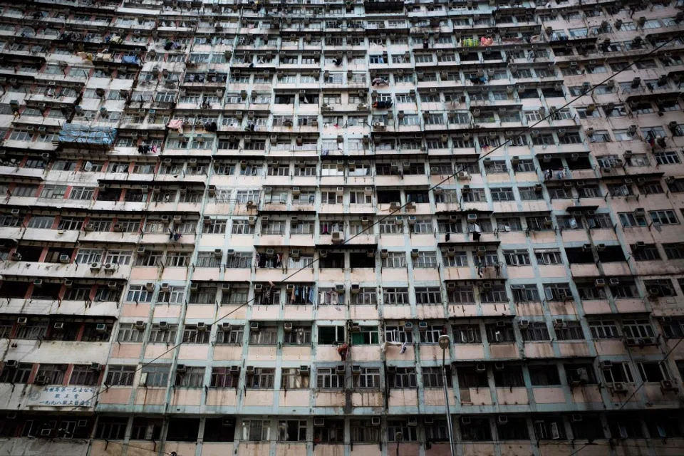 A general view shows residential buildings in Hong Kong on 21 August 2021 (Bertha Wang/AFP)