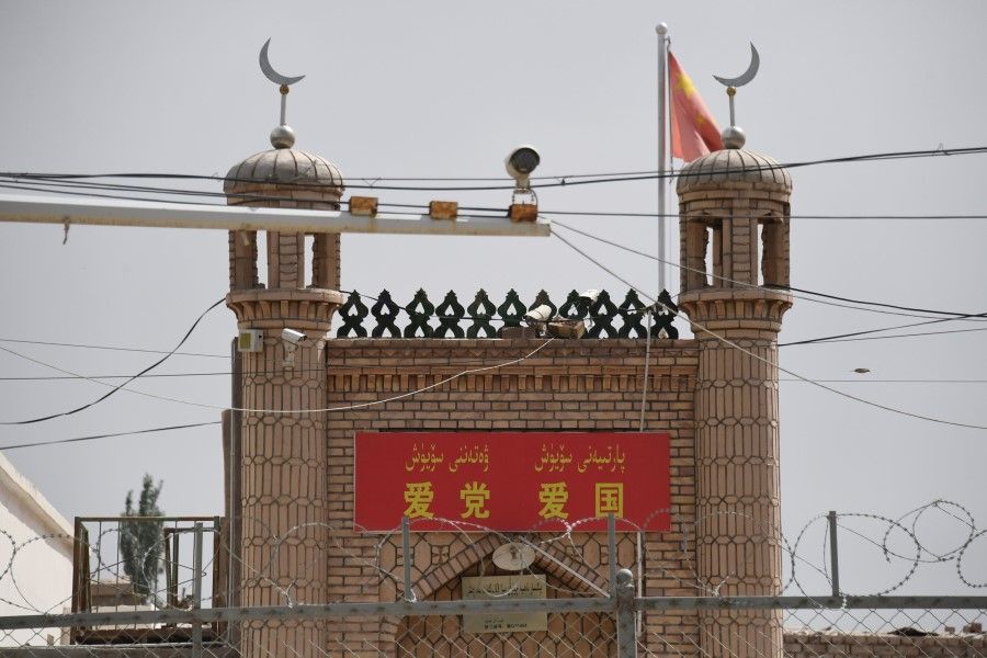This file photo taken on 4 June 2019 shows the Jieleixi No.13 village mosque in Yangisar, south of Kashgar, in China's western Xinjiang region. Chinese authorities have demolished thousands of mosques in Xinjiang, an Australian think tank said on 25 September 2020, in the latest report of widespread human rights abuses in the restive region. (Greg Baker/AFP)