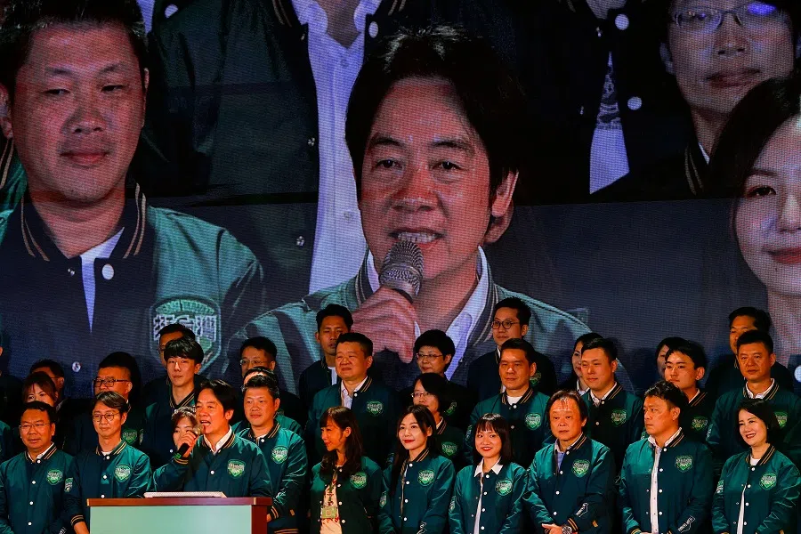 Taiwan Vice-President William Lai makes a speech at the ruling Democratic Progressive Party annual congress in Taipei, Taiwan, on 16 July 2023. (Ann Wang/Reuters)