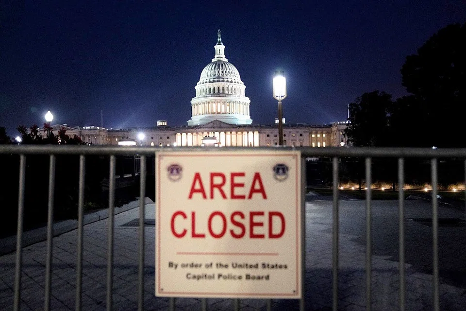 A police barricade is seen in front of the US Capitol in Washington, DC, US, on 14 September 2021. (Stefani Reynolds/Bloomberg)
