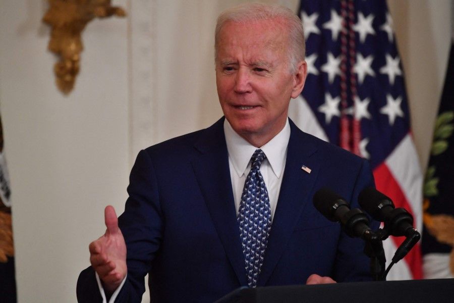 US President Joe Biden speaking in the East Room of the White House on 13 June 2022 in Washington, DC. (Nicholas Kamm/AFP)