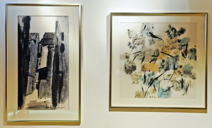 My Haunt (1991) (left) and Lotus Pond Being And Continuing II (2007) by Chua Ek Kay. (SPH)