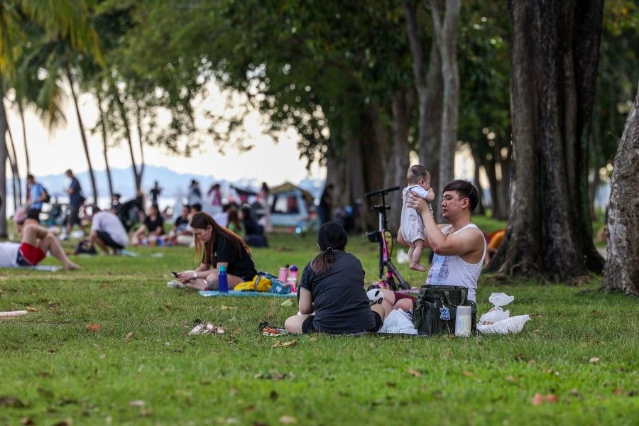 Families at a park in Singapore, 11 February 2023. (SPH Media)