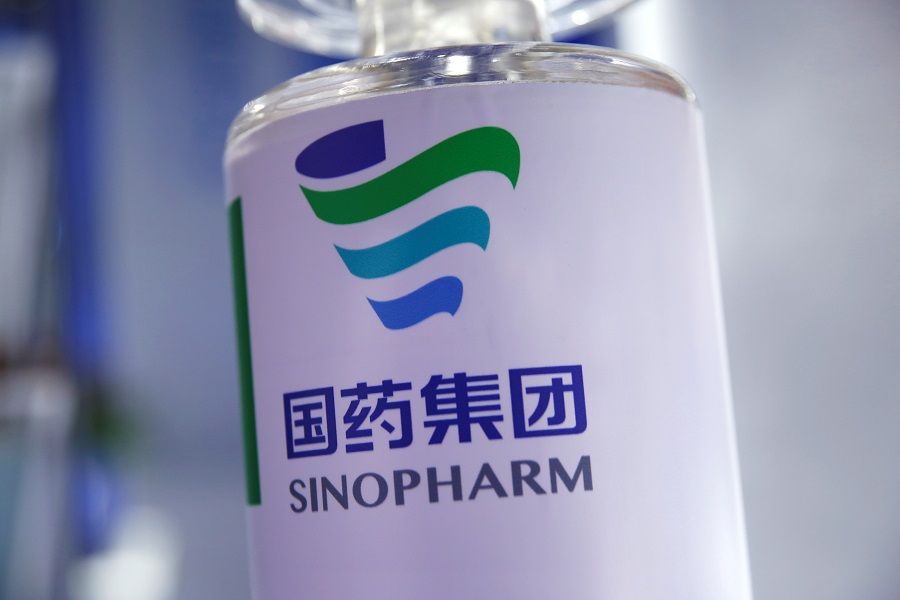 A signage of Sinopharm is seen at the 2020 China International Fair for Trade in Services (CIFTIS), in Beijing, China, 5 September 2020. (Tingshu Wang/Reuters)