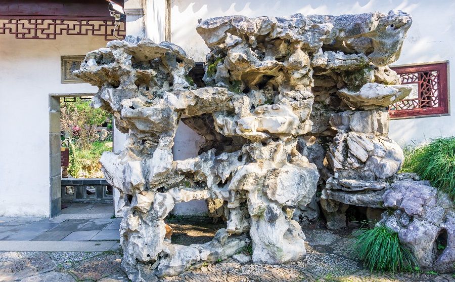 Rock formations in Suzhou's Master of the Nets Garden. (iStock)