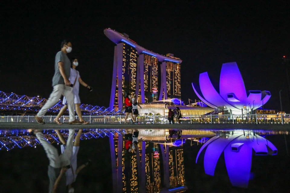 The Singapore skyline on 22 March 2021. (SPH)