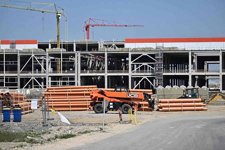 Picture taken on 5 May 2024 shows the construction site for a plant of Chinese battery manufacturer CATL near Hungary’s second largest city Debrecen. (Attila Kisbenedek/AFP)