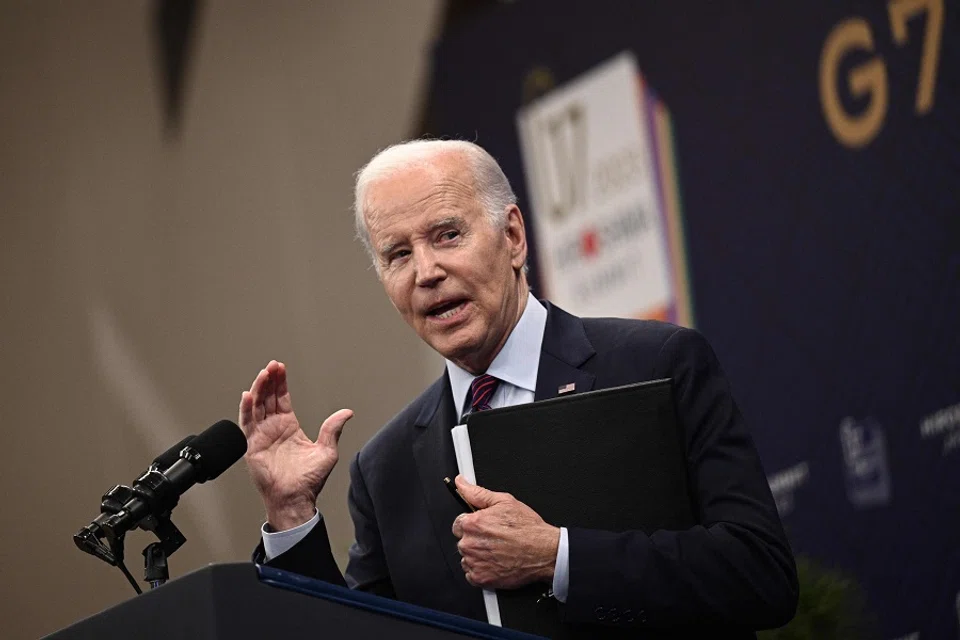 US President Joe Biden speaks during a press conference following the G7 Leaders' Summit in Hiroshima, Japan, on 21 May 2023. (Brendan Smialowski/AFP)