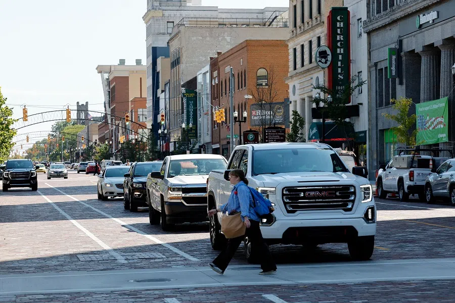 The streets of the US rust belt city of Flint, Michigan, on 17 September 2024.