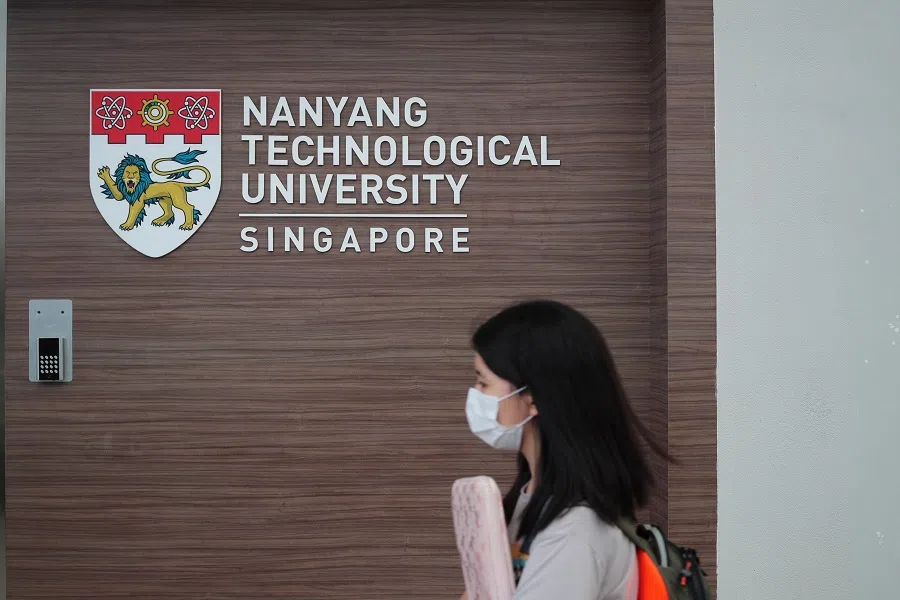 A student at Nanyang Technological University (NTU) on 20 February 2020. (SPH Media)