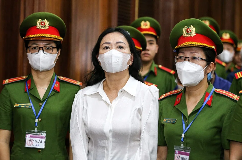 Vietnam’s property tycoon Truong My Lan arrives at a court in Ho Chi Minh city on 5 March 2024. (AFP)