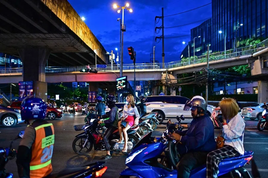 A traffic intersection in Bangkok on 20 June 2023. (Manan Vatsyayana/AFP)