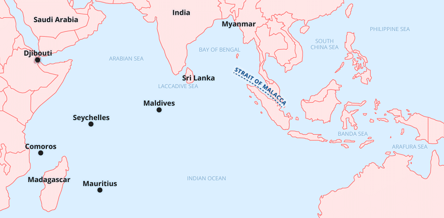 Countries surrounding the Indian Ocean. (Graphic: Jace Yip)
