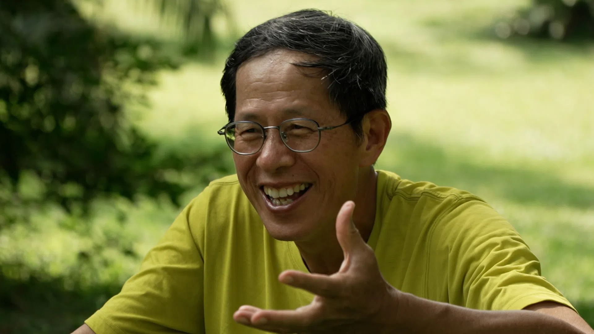 Liu lights up as he talks about nature. (Screen grab from video)