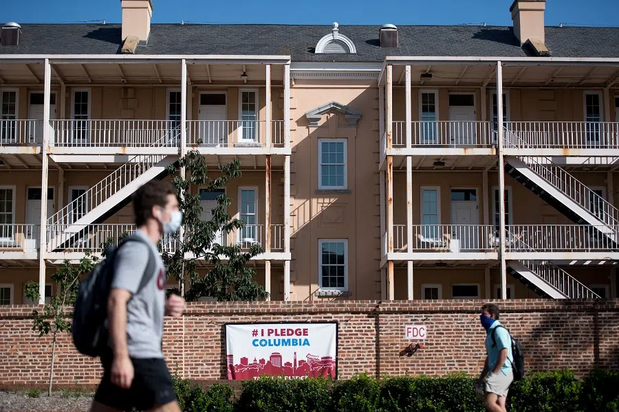 Students walk on campus at the University of South Carolina on 3 September 2020 in Columbia, South Carolina. (Sean Rayford/Getty Images/AFP)