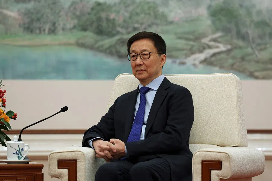China’s Vice-President Han Zheng during a meeting at the Great Hall of the People in Beijing on 11 January 2025. (Florence Lo/Pool/AFP)
