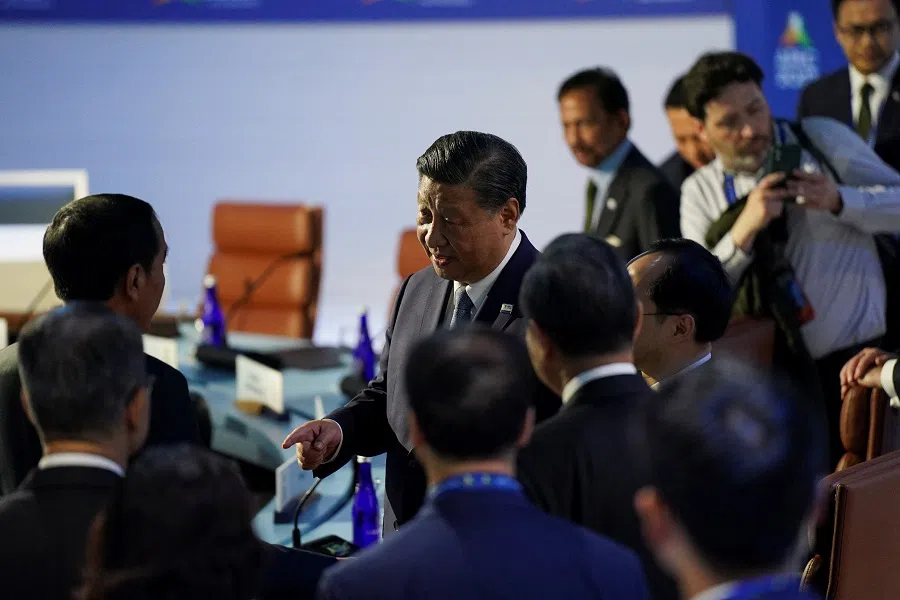 China's President Xi Jinping speaks ahead of the Leaders' Retreat, during the Asia-Pacific Economic Cooperation (APEC) summit in San Francisco, California, US, on 17 November 2023. (Loren Elliott/Reuters)
