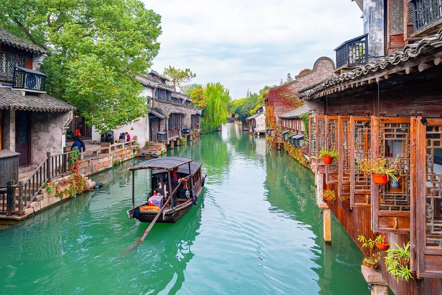 A view of Wuzhen in Tongxiang city, Zhejiang province, China.