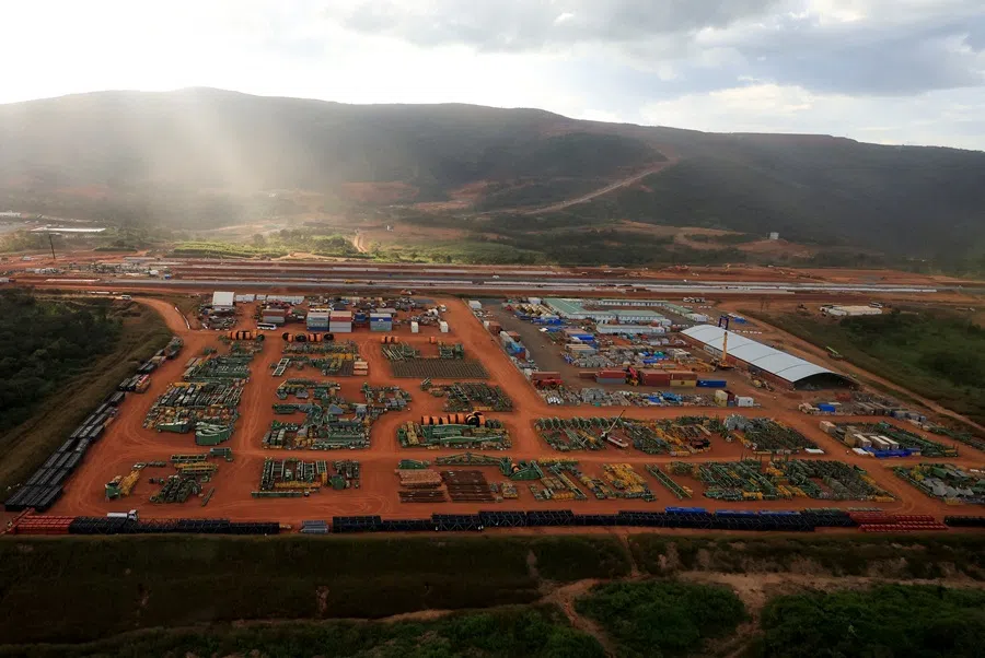 An aerial view of a section of the blocks three and four of the Simandou mine, one of the largest high-grade iron ore deposits, Guinea, 4 November 2025. (Luc Gnago/Reuters)