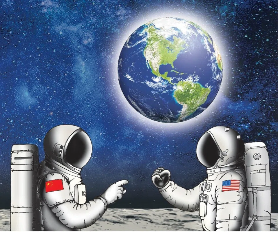 The US-China rivalry includes the space race. (Image: Chua Sin Yew)
