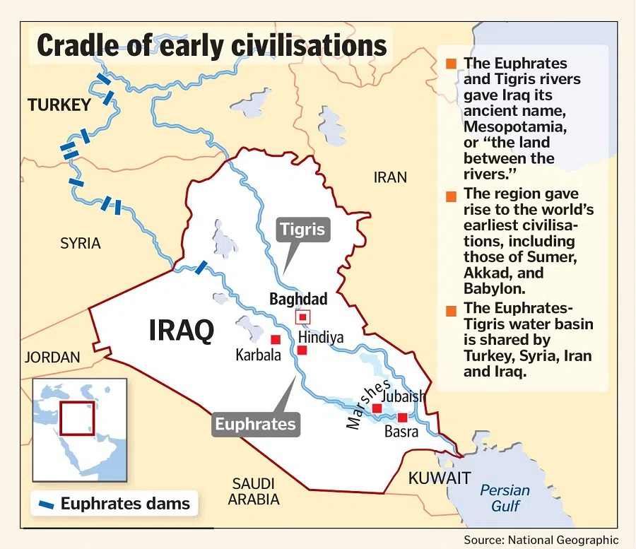 Location of the Tigris and Euphrates rivers. (SPH Media)