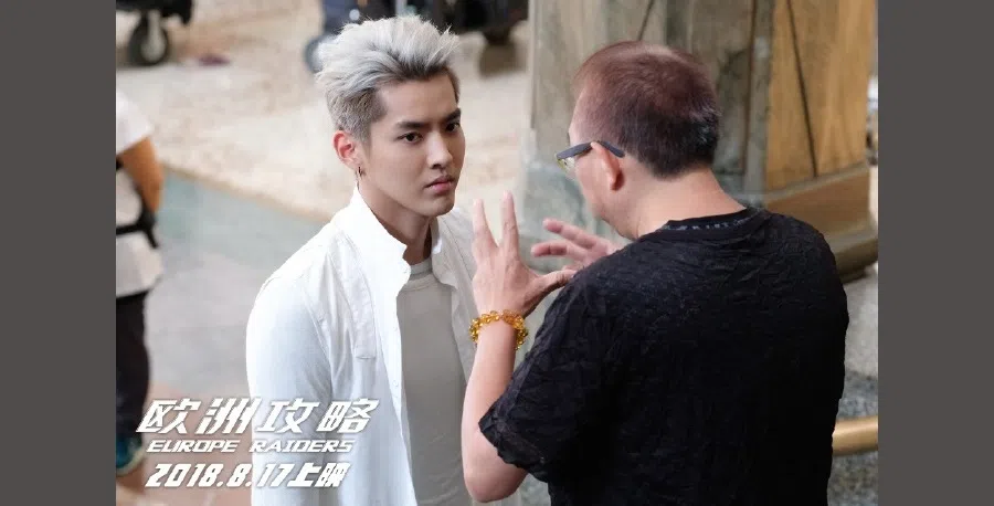 Kris Wu working on the set of Europe Raiders. (Weibo/电影欧洲攻略官博)
